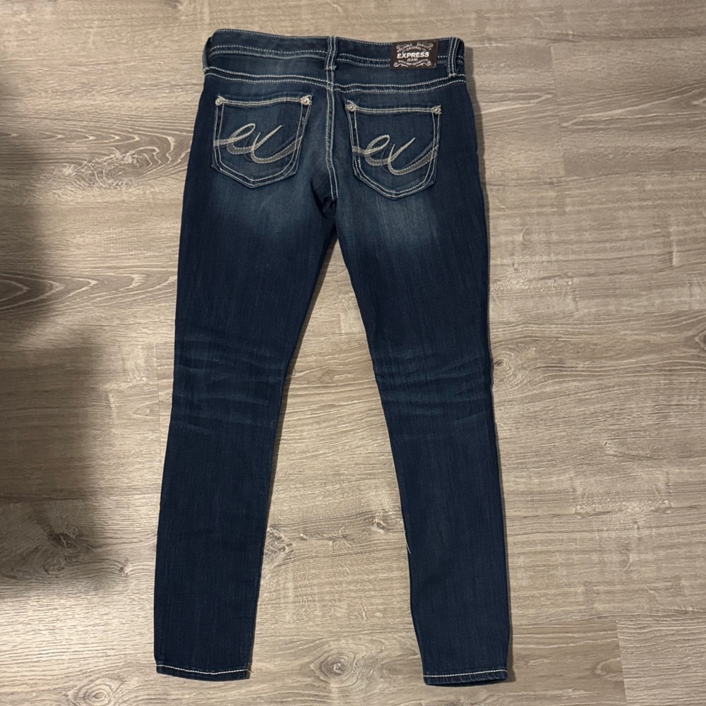 Express Dark Blue Skinny Jeans - Picture 3 of 3